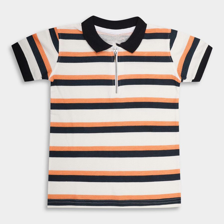 Boys' 100% Cotton Half Sleeves T-Shirt , White, large