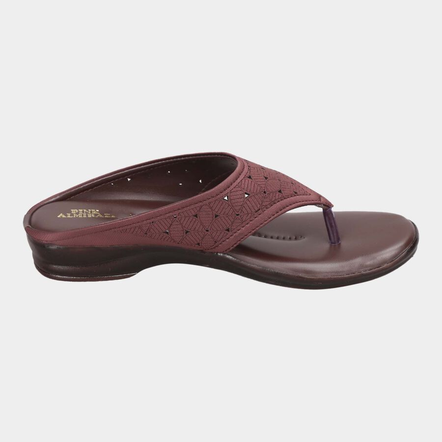 Women Printed Slip-On Sandals, Brown, large image number null