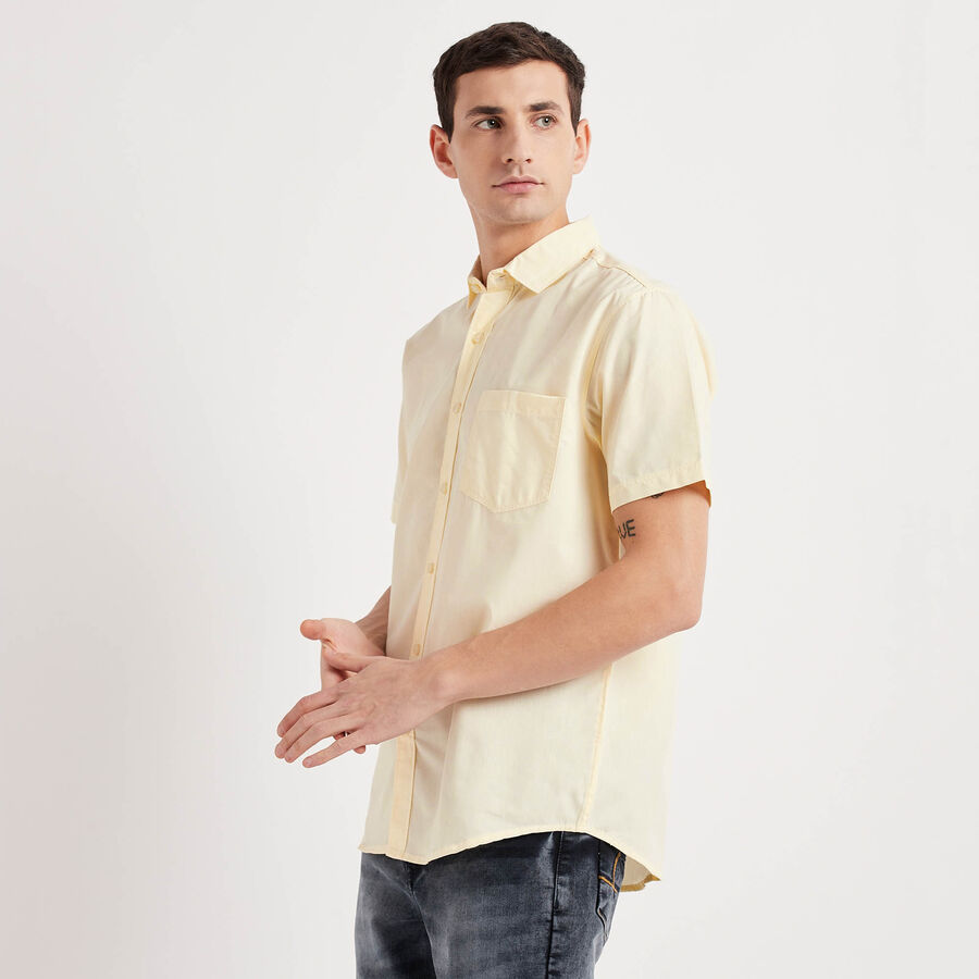 Solid Casual Shirt, Yellow, large image number null