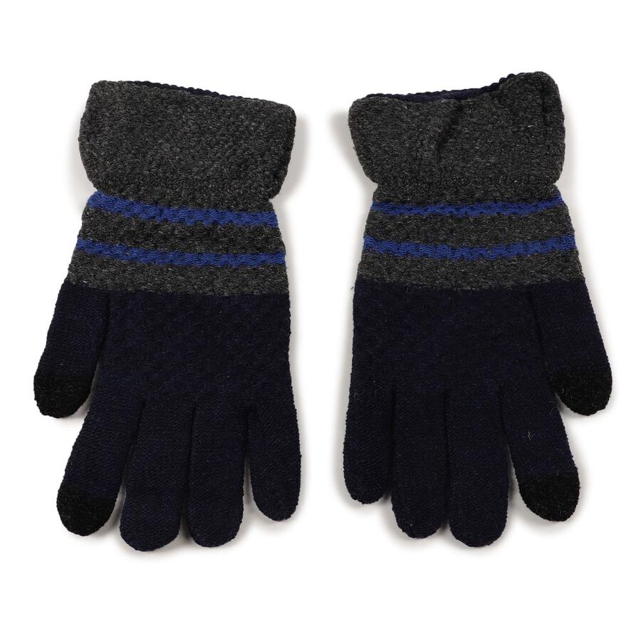 Men's Gloves, गहरा नीला, large