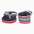Men's Navy Blue Striped Thong Strap Flip-Flops, Navy Blue, small