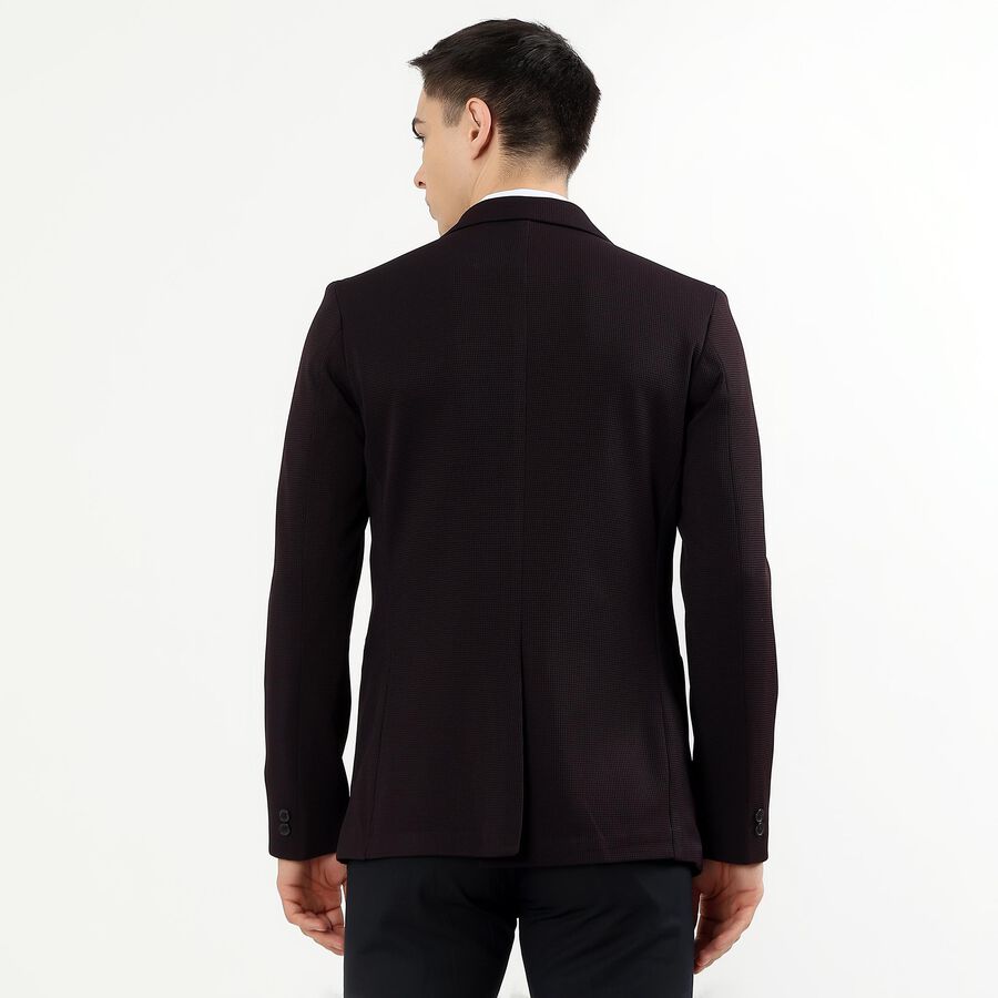 Men's Deep Wine Slim Fit Single-Breasted Blazer, वाइन, large image number null