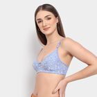 Ladies' 100% Cotton Bra , मध्यम नीला, small image number null