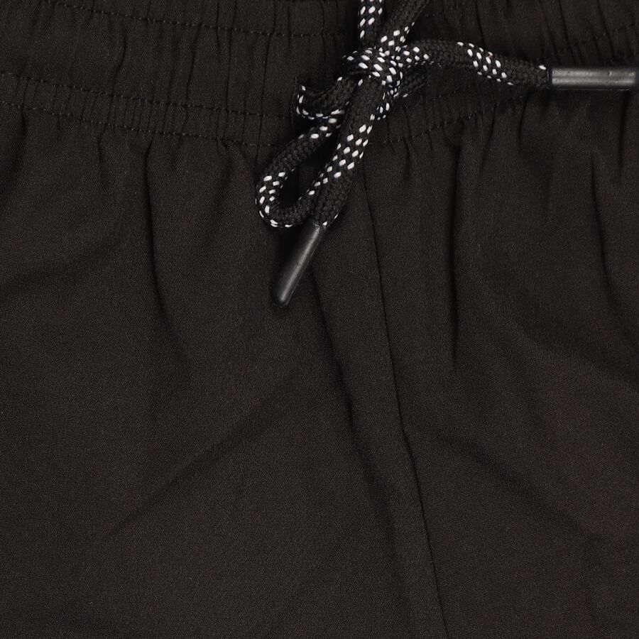 Boys' Jet Black Elastic Waist Cut And Sew Bermuda Shorts, Black, large image number null