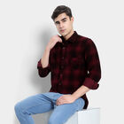 Cotton Checks Casual Shirt, Wine, small image number null