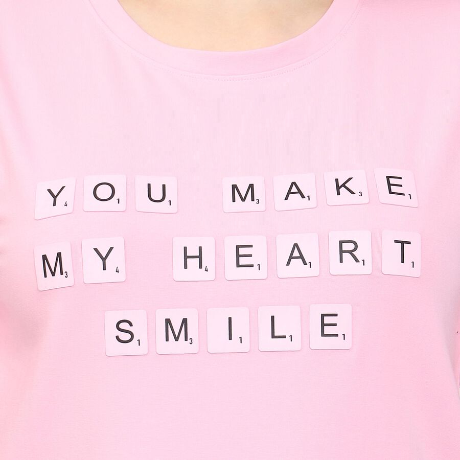Ladies' Round Neck T-Shirt, हल्का गुलाबी, large image number null