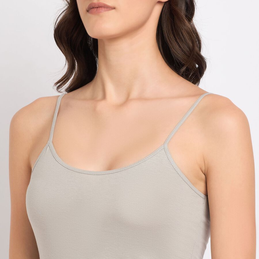Ladies' 100% Cotton Slips, Light Grey, large