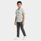 Boys Olive Cotton Half Sleeve Classic Casual Shirt, Olive, small