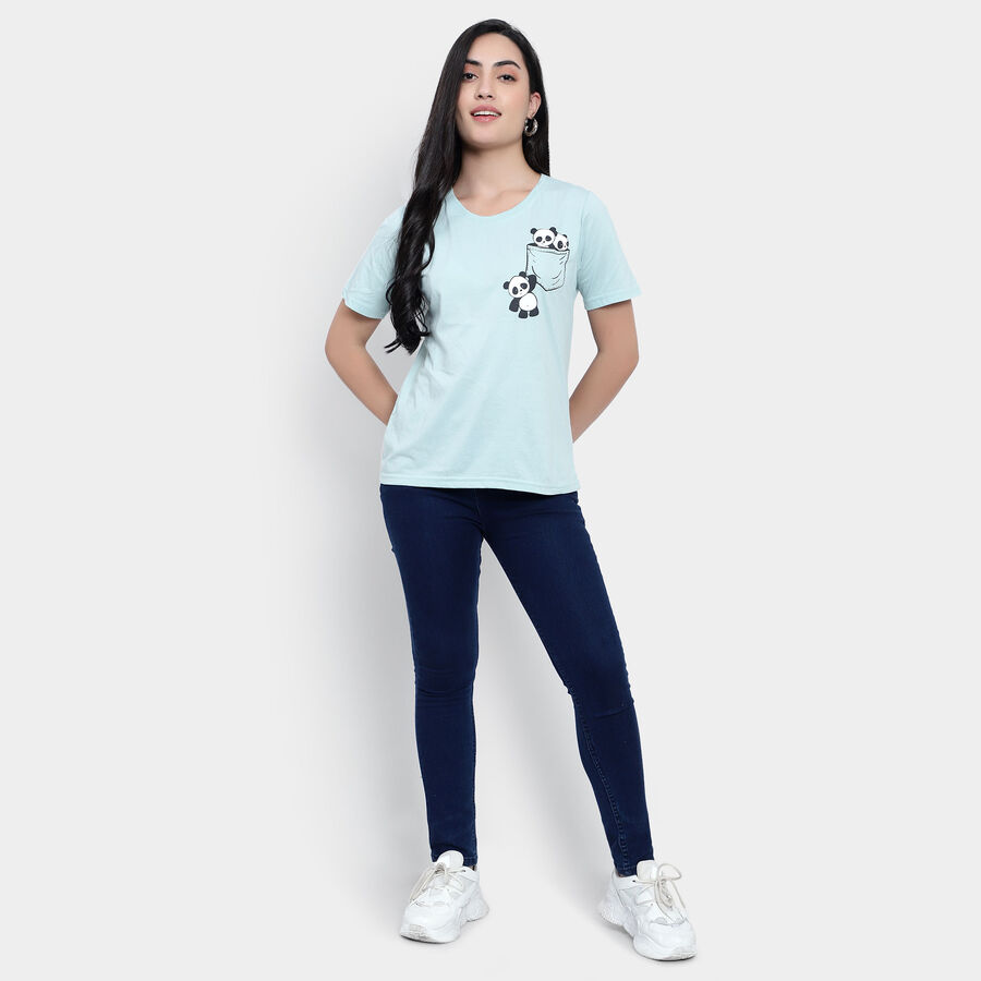 Round Neck T-Shirt, हल्का हरा, large image number null