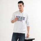 Men's Light Grey Hooded Neck Casual Sweatshirt, मिश्रित हल्का ग्रे, small image number null