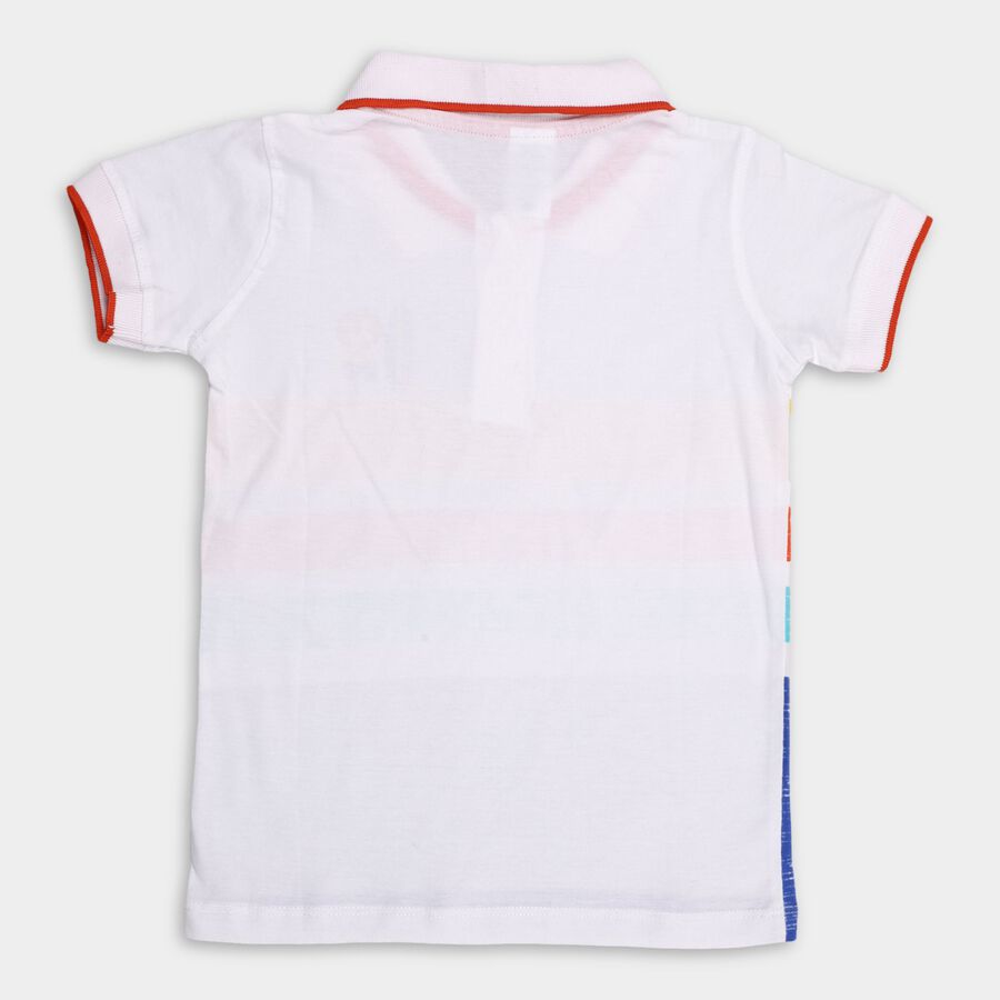 Boys' 100% Cotton Half Sleeves T-Shirt, White, large image number null