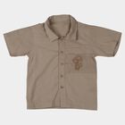 Infants Beige Cotton Half Sleeve Classic Casual Shirt, Beige, small
