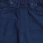 Girls' Dark Blue Wide-Leg Frayed Jeans, गहरा नीला, small image number null