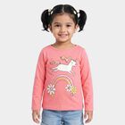 Girls' Coral Round Neck Regular Top, मूँगा (कोरल), small