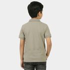 Boys Dark Grey Cotton Round Neck Casual Boys T-Shirt, गहरा ग्रे, small