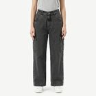 Women's Dark Grey Relaxed Fit Cargo Jeans, Dark Grey, small