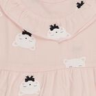 Infants' Soft Pink Cotton Printed Long Sleeve Frock, हल्का गुलाबी, small image number null