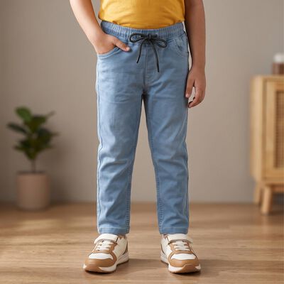 Boys' Light Blue Drawstring Waist Jeans