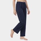 Women's Navy Blue Regular Fit Checkered Pyjama, नेवी ब्लू, small