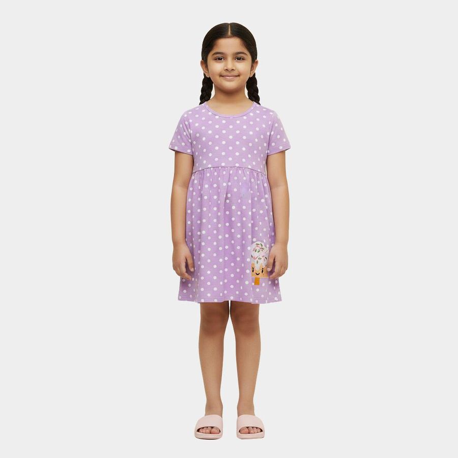 Girls' Frock, लाइलेक, large