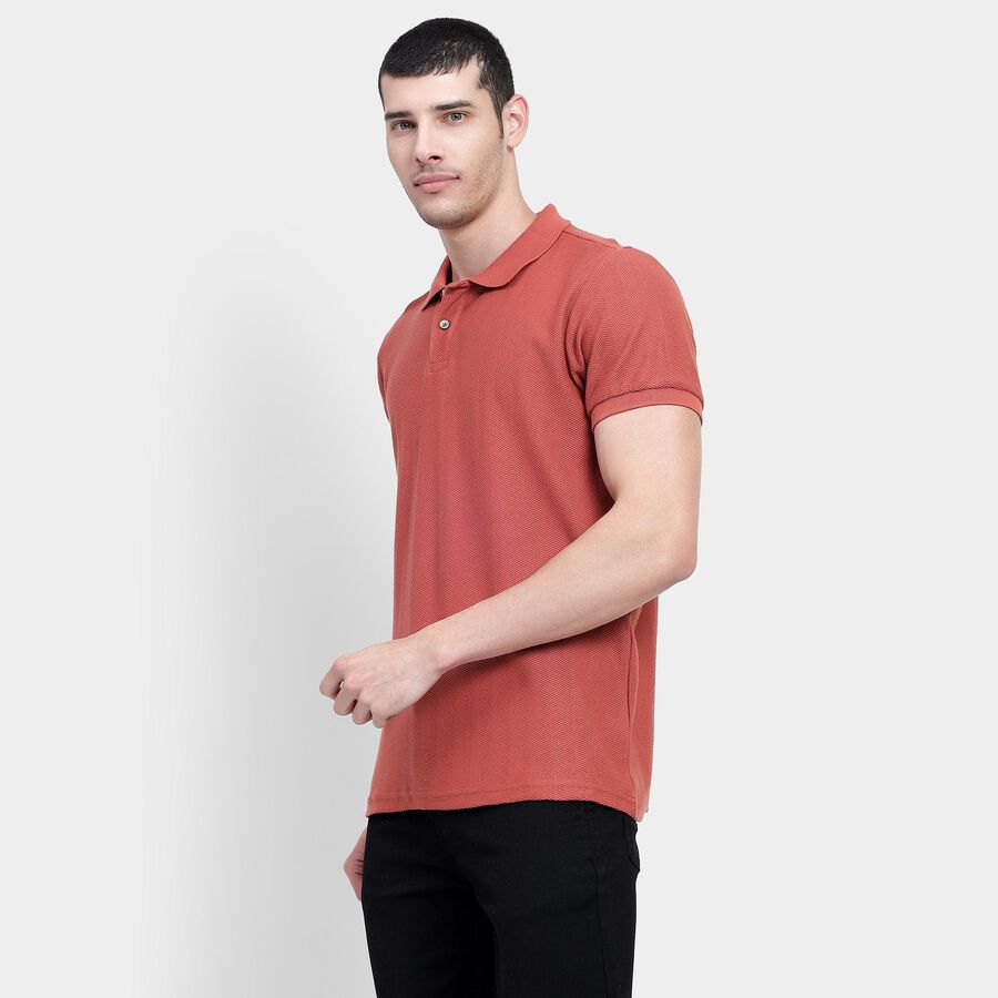 Men's Rust Polo Neck T-Shirt, Rust, large image number null