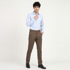 Men's Brown Slim Fit Chino Trousers, भूरा, small