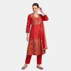 Women's Red Foil Printed Ethnic Set, Red, small