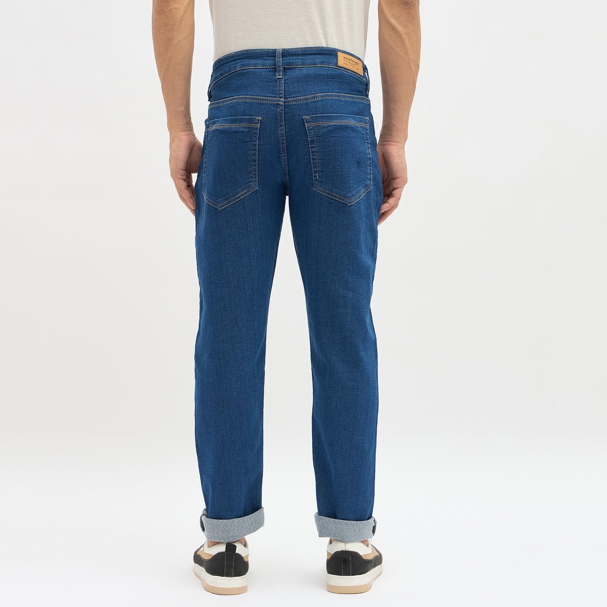 Wavelength Men's Deep Indigo Slim Fit Classic Jeans | Vishal Mega
