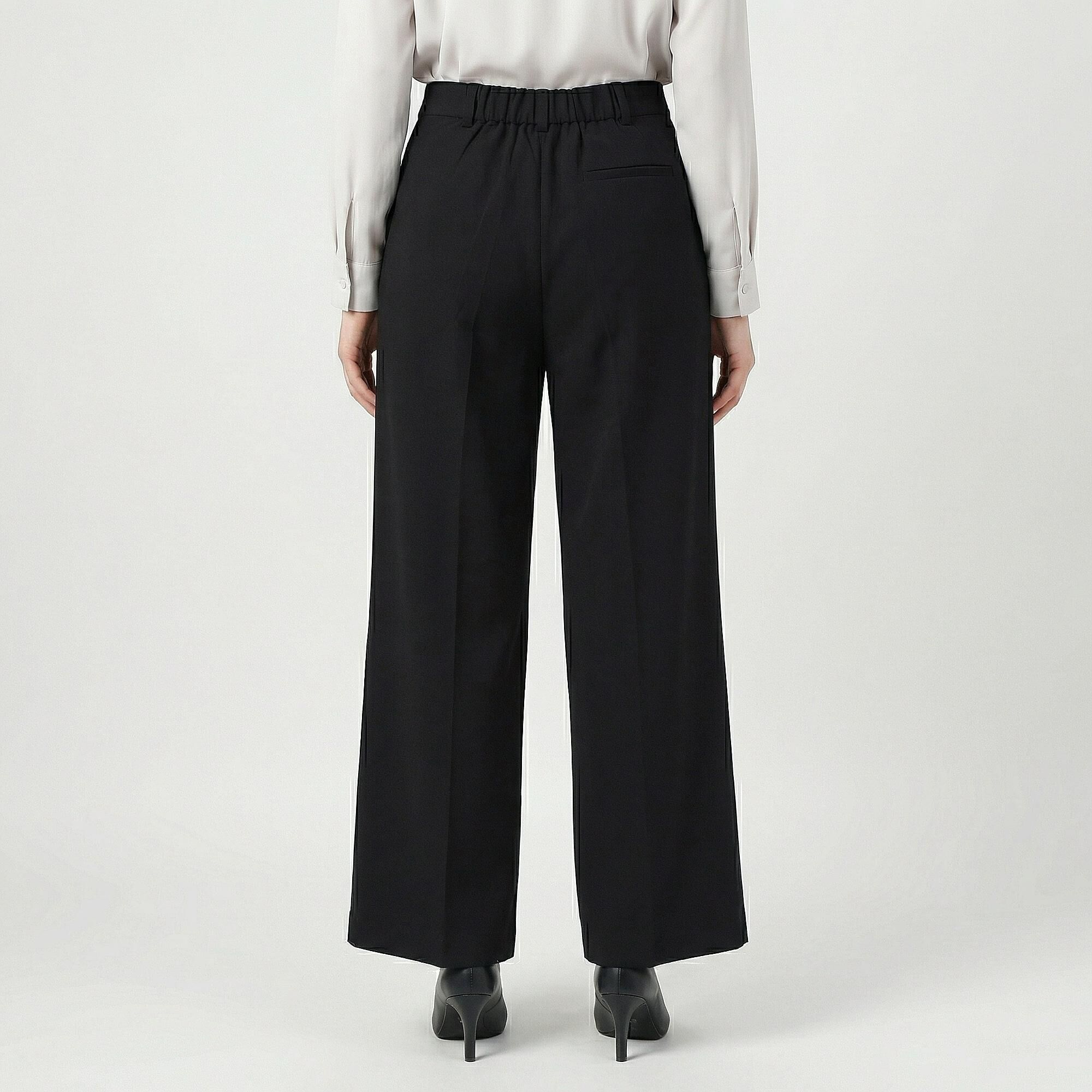 Mavie Women's Black Wide-Leg Trousers | Vishal Mega Mart India