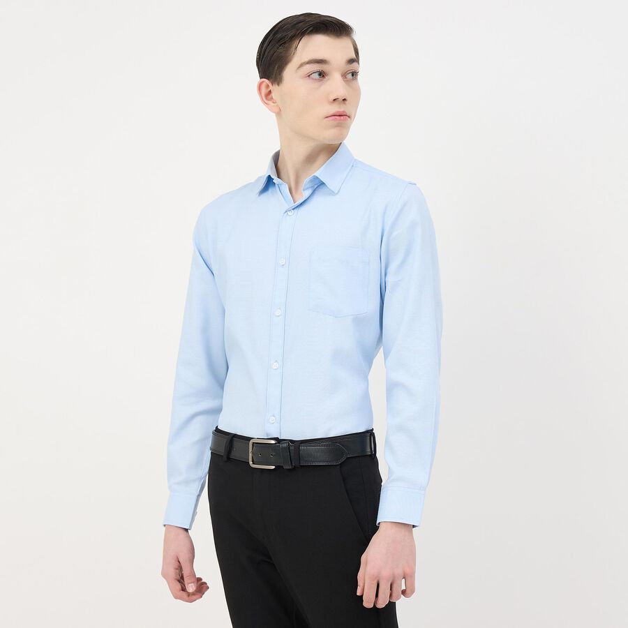 Men's Light Blue Full Sleeve Classic Formal Shirt, हल्का नीला, large