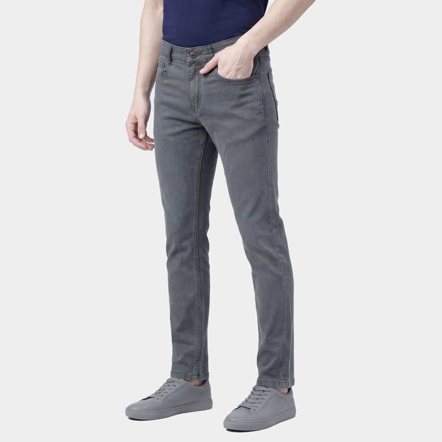 Men's Grey Slim Fit Jeans, Light Grey, large