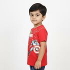 Boys' 100% Cotton Half Sleeves T-Shirt, Red, small