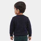 Infants' Navy Blue Crew Neck Printed Pullover, Navy Blue, small