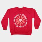 Girls Fuchsia Crew Neck Pullover Sweatshirt, रानी (फ्यूशिया), small