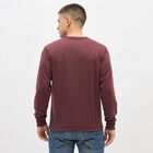Men's Deep Maroon Crew Neck Casual Sweatshirt, Pink, small image number null