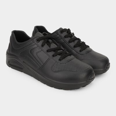 Men's Jet Black Lace-Up Casual Shoes
