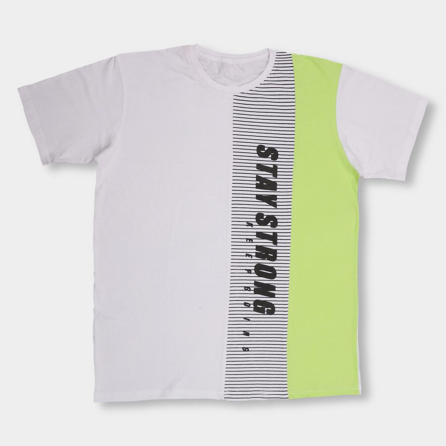 Boys' 100% Cotton Half Sleeves T-Shirt , सफ़ेद, large image number null