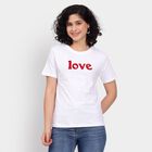 Ladies' Cotton Round Neck T-Shirt, White, small image number null