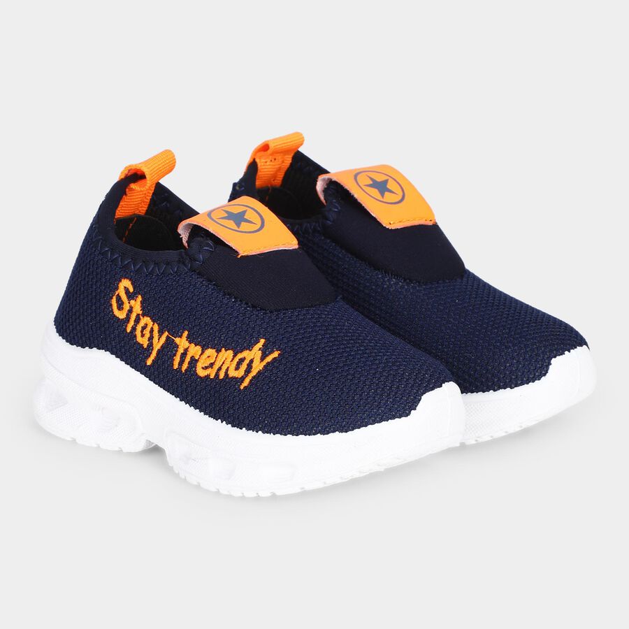 Boys' Navy Blue Slip-On Sneakers, Blue, large