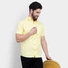 Cotton Solid Casual Shirt, Yellow, small image number null
