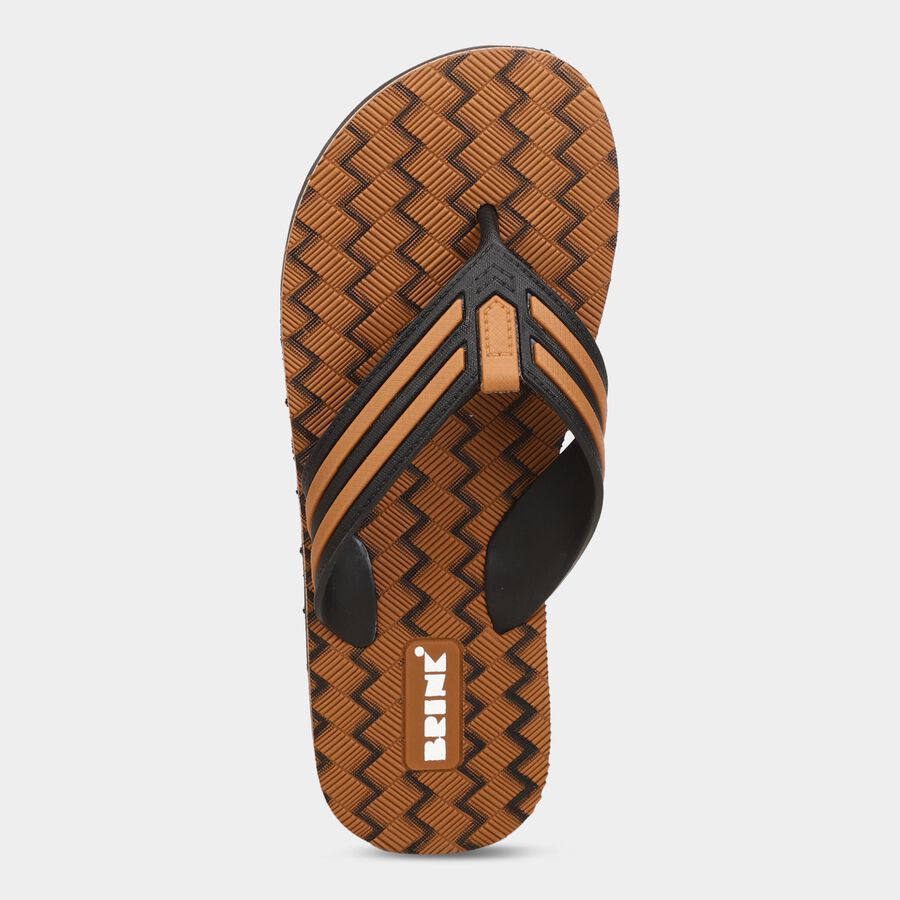 Men's V Strap Slipper, Brown, large image number null