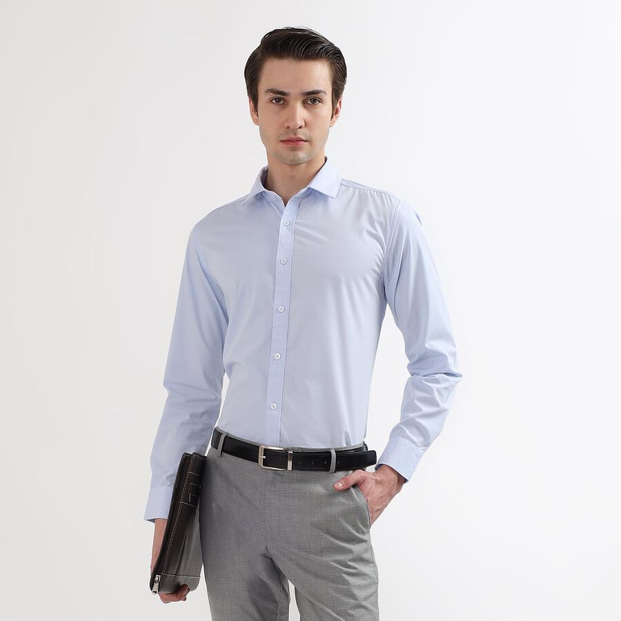 Men's Regular Collar Formal Shirt, Light Blue, large image number null