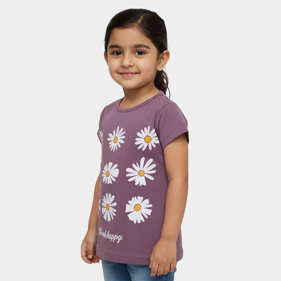 Girls' T-Shirt, बैंगनी, large