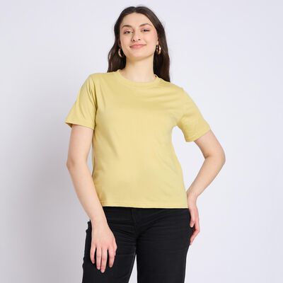 Ladies' 100% Cotton Round Neck T-Shirt 