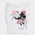 Girls Bright White Cotton Crew Neck Short Sleeve T-Shirt, White, small