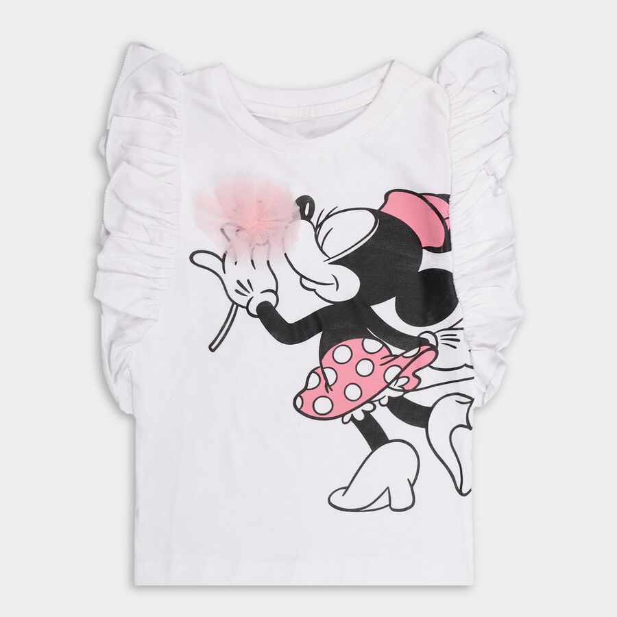 Girls Bright White Cotton Crew Neck Short Sleeve T-Shirt, White, large