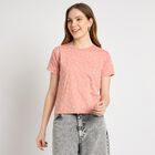 Ladies' Round Neck T-Shirt , Pink, small