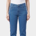 Women's Navy Blue Skinny Fit Washed Jeans, Mid Blue, small