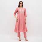 Women's Dusty Rose Pink Embroidered Ethnic Set, Light Pink, small image number null
