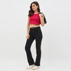 Women's Stonewashed Black Boot Cut High-Rise Jeans, Black, small image number null